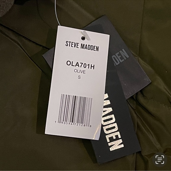 NWT Steve Madden Chevron Quilted Puffer Coat ~ Olive Green - Picture 9 of 16